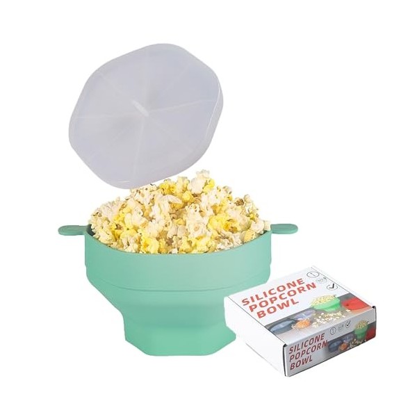 Eruceky Popcorn Micro Ondes, Bol à Pop Corn En Silicone, Pliable Machine à Popcorn, Pour Les Fêtes, Les Films, Les Maisons, L