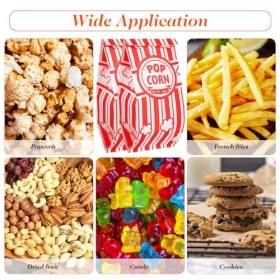 PartyKindom Lot de 100 sacs à popcorn pour fête, soirée cinéma, frites, biscuits, aliments individuels, sacs à déjeuner, à em
