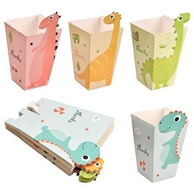 24 Pièces sacs à pop-corn, petites boîtes à pop-corn, sacs à pop-corn en papier, récipients dinosaures pour pop-corn, sacs à 