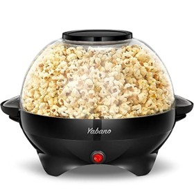 Yabano Machine à Popcorn, Électrique Machine à Pop Corn avec Plateau de Cuisson Détachable, Revêtement Antiadhésif, Bol de 5l