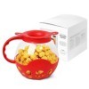 Popcorn pour micro-ondes - Couvercle en plastique et silicone - Verre à haute teneur en boron - Pour pop-corn - Sans BPA - Pa