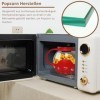 Popcorn pour micro-ondes - Couvercle en plastique et silicone - Verre à haute teneur en boron - Pour pop-corn - Sans BPA - Pa
