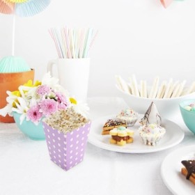 Zerodeko Boîte à Pop-Corn, Microonde De Maïs Soufflé, Sac à Pop-Corn Rayé à Pois, Récipient En Papier Pour Pop-Corn Macchina 