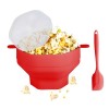 RZMZBY Bol à pop-corn pliable en silicone avec couvercle et poignée, machine à pop-corn pour micro-ondes avec outil dagitati