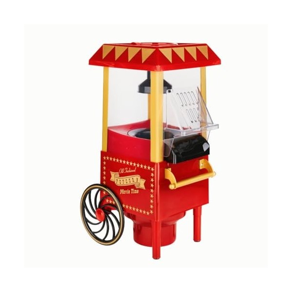 NK Machine à popcorn rétro électrique 1200 W, bouton facile à utiliser, préparation prête en 2 minutes, air chaud, taille 0,3