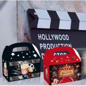 Dusenly Lot de 12 boîtes à popcorn pour soirée cinématographique Hollywood