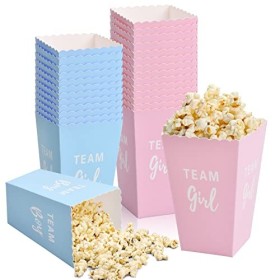 50 Pièces Popcorn Boîtes, Rose Bleu Conteneur de Bonbons en Carton, 11,5x7x5cm Sacs de Pop-Corn en Papier, Petites Récipient 
