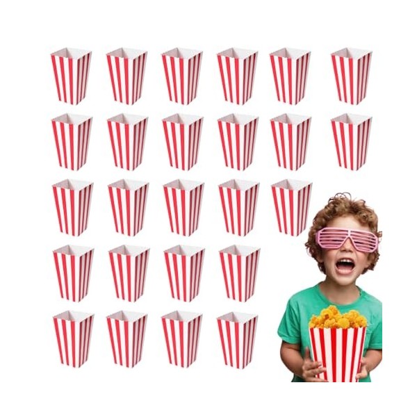 GNHG Popcorn Box, Pot Popcorn, Popcorn Boîtes, Boite Pop Corn，Sacs Popcorn, Boîtes de Nourriture de Seau de Pop-Corn à Rayure