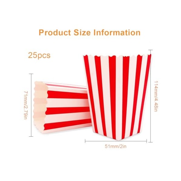 GNHG Popcorn Box, Pot Popcorn, Popcorn Boîtes, Boite Pop Corn，Sacs Popcorn, Boîtes de Nourriture de Seau de Pop-Corn à Rayure