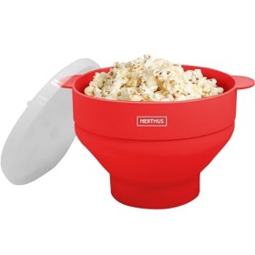 NERTHUS FIH 1232 Pot de cuisson à pop-corn avec poignées et couvercle en silicone de haute qualité. Pliable.