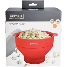 NERTHUS FIH 1232 Pot de cuisson à pop-corn avec poignées et couvercle en silicone de haute qualité. Pliable.