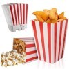 Lot de 30 boîtes à pop-corn, petits sacs à pop-corn rayés, sacs en papier, sacs à bonbons pour la maison, les mariages, les s