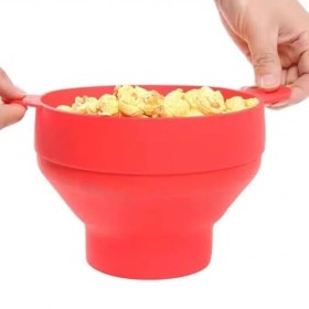 Machine à popcorn pour micro-ondes avec couvercle et poignées intégrées pratiques, machine à popcorn en silicone, bol pliable