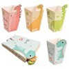 24 Pièces Popcorn Boîtes, 11,5x7x5cm Petites Cornet Pop Corn, Sacs de Pop-Corn en Papier Dinosaure Mignon, Conteneur de Bonbo