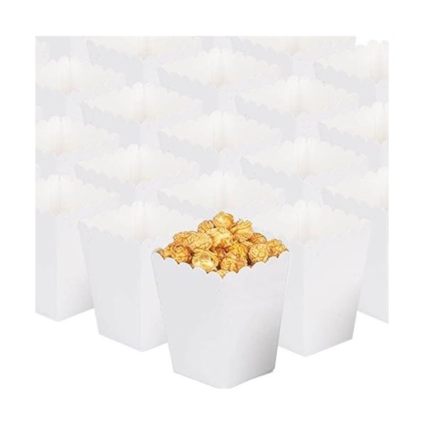 100 Pièces Boîtes à Pop-Corn, Pop Corn Boite en Papier, Corn Bonbons Conteneur, Popcorn Carton, Sacs Popcorn pour Cinéma Théâ