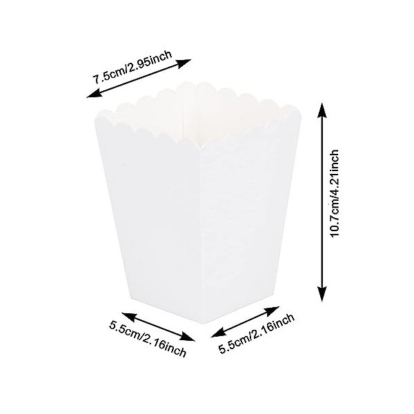 100 Pièces Boîtes à Pop-Corn, Pop Corn Boite en Papier, Corn Bonbons Conteneur, Popcorn Carton, Sacs Popcorn pour Cinéma Théâ