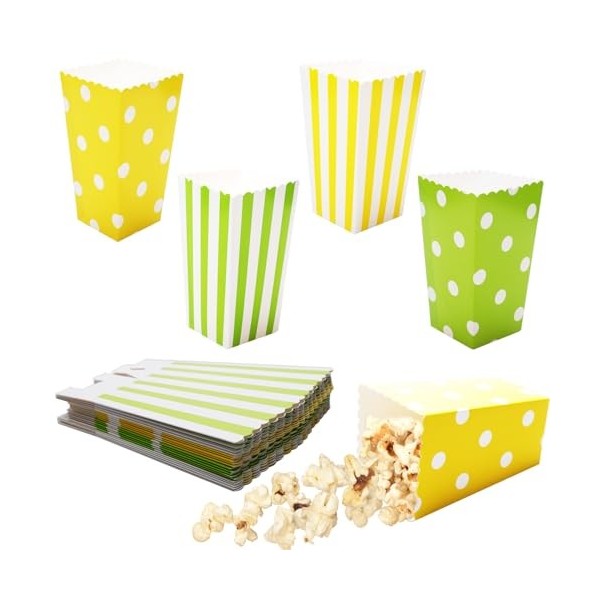 48 Pièces Petite Boîtes de Pop-Corn Sachet Pop Corn en Papier, Petite Sacs à Pop-Corn Cartons Bonbon Conteneur pour Noël Dan