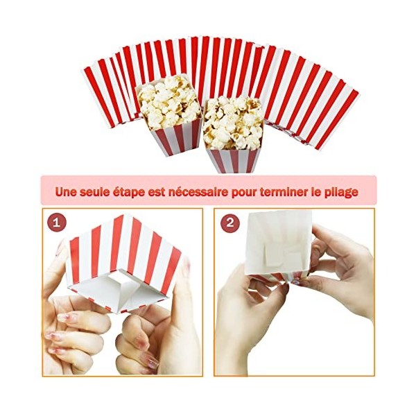 24 Pièces Pop Corn Boite, Pot a Pop Corn, Boite Pop Corn, Convient à Toutes Sortes de Vacances, Fêtes et Fêtes, Vous Pouvez A