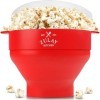 Zulay Grande machine à pop-corn pour micro-ondes – Bol pliable en silicone pour micro-ondes avec couvercle – Bol à pop-corn p