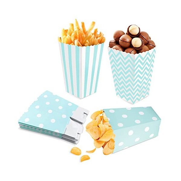 Siumir Popcorn Boîtes 24 PCS Boîtes de Popcorn Snacks Containers Sacs de Bonbons pour Fête danniversaire, Mariage, Soirées C