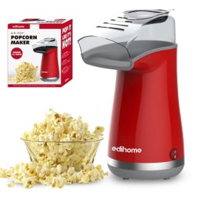 Edihome, Machine a Pop Corn, Popcorn, 1200 W, Comprend une cuillère de dosage, Popcorn prêt en 2 minutes Rouge 