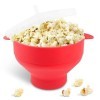 Fousenuk Pop Corn Micro Ondes, Bol à Pop-Corn En Silicone pour Micro-Ondes avec Couvercle, Pliable Machine à Popcorn, Reusabl
