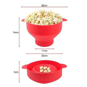 Fousenuk Pop Corn Micro Ondes, Bol à Pop-Corn En Silicone pour Micro-Ondes avec Couvercle, Pliable Machine à Popcorn, Reusabl