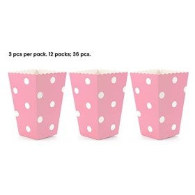LASE C9, Pack 36 Uds Boite Pop Corn. Cornet en Carton. Récipient Boite Bonbon. Ensemble Decoration Anniversaire, Baby Shower 