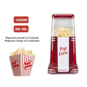 BEPER 90.590Y Machine à Pop-Corn, Pop-Corn en 3 Minutes, Sans Matières Grasses, Circulation dAir Chaud, Puissance 1200W, Rou