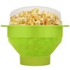 Flexzion Popcorn Popcorn Machine à micro-ondes avec couvercle, bol pliable en silicone, récipient de stockage de qualité alim