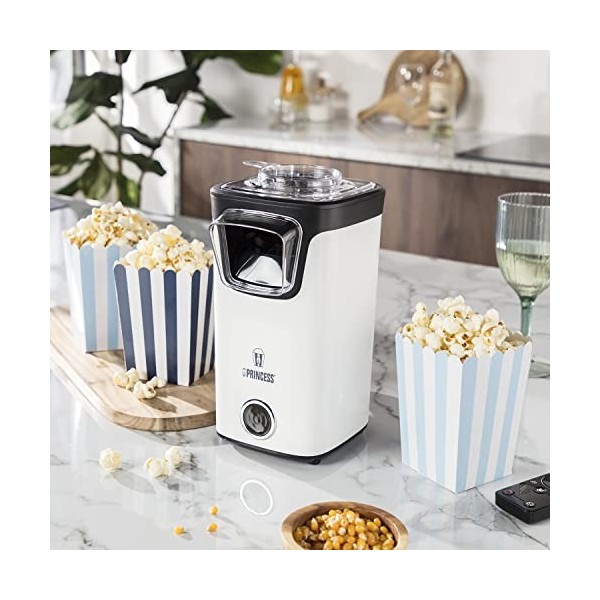Princess Machine Ã€ Pop-corn Ã€ Air Chaud - Pop-corn Sans Huile Ni Graisse, Cuillère Doseuse, Couvercle Transparent, Ouvertur