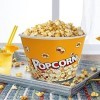 Panier à popcorn - Style rétro - Grand bac à popcorn - Accessoire réutilisable pour home cinéma 2,2 L, jaune 