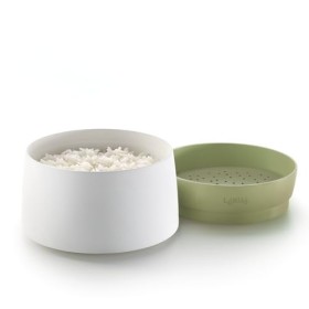 Lékué - Récipient pour préparer Quinoa, Riz et céréales, Vert & Popcorn Maker Silicone Pliable