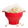 Gearmax Microwave Popcorn Popper Sturdy Convenient Handles, Silicone Popcorn Maker, Collapsible Bowl with Lid