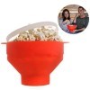 Gearmax Microwave Popcorn Popper Sturdy Convenient Handles, Silicone Popcorn Maker, Collapsible Bowl with Lid