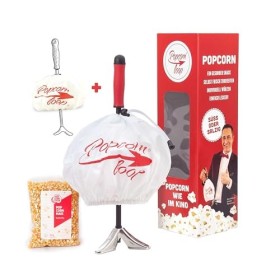 Popcornloop Ensemble de Cinéma maison composé 1x Tube agitateur, 1x Capot remplacement, 1x Premium Popcorn Maïs 500g - Machin