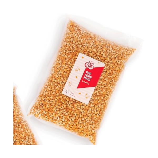 Popcornloop Ensemble de Cinéma maison composé 1x Tube agitateur, 1x Capot remplacement, 1x Premium Popcorn Maïs 500g - Machin