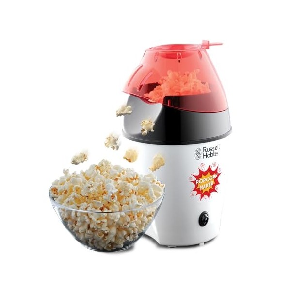 Russell Hobbs Machine à pop-corn [Cuisine saine: Sans graisse ni Huile] Fiesta 1200W, grande capacité, facile à nettoyer, cu