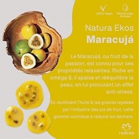 NATURA - Lait Hydratant Corps Ekos Maracuja - Hydrate, Apaise et Adoucit la Peau - Pour Peaux Sèches, Peaux Désséchées - Abso