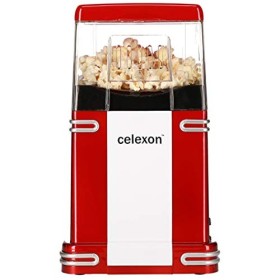 celexon machine à popcorn avec air chaud CinePop CP250-22x17,5x28,5cm - rouge/look retro - sans huile/faible en graisse - Pop