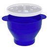 Intirilife Popcorn Maker réutilisable en silicone pour le micro-ondes, bol pliable avec couvercle en Bleu - 24 x 20 x 6 14.5