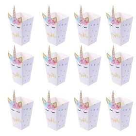 Meet-shop Popcorn Boîtes,Boîte à Popcorn 12PCS Licorne Popcorn Conteneurs Partie Carton Bonbon Conteneur Fête Boites Cadeaux 