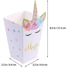 Meet-shop Popcorn Boîtes,Boîte à Popcorn 12PCS Licorne Popcorn Conteneurs Partie Carton Bonbon Conteneur Fête Boites Cadeaux 