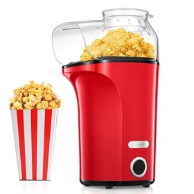 Machine à Pop Corn 1400W, 4L Grande Capacité, 120g Machine Pop Corn à Air Chaud pour la Maison, Sain & Huile Sans Gras, 2 Min