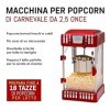 Elite Gourmet EPM-250 Machine à popcorn classique à poser, style rétro/fête foraine, capacité 74 ml, pour soirée cinéma, rou