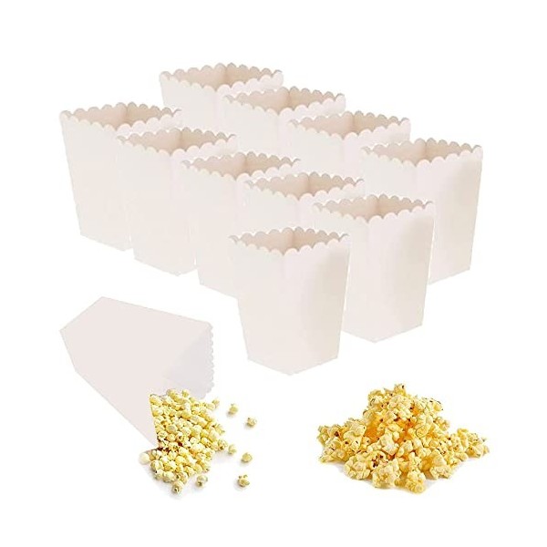 50 Pièces Popcorn Boîtes, Carton Bonbons Conteneur, Popcorn Carton, Boîtes à Popcorn pour Fêtes, Boites à Popcorn et Bonbons,