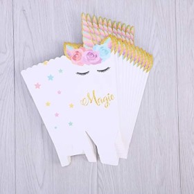 TOYANDONA 12 Pcs Licorne Boîtes de Pop- Corn Pop- Corn Collation Boîtes Bonbons Boîtes Licorne Partie Faveur pour Bébé de Fêt