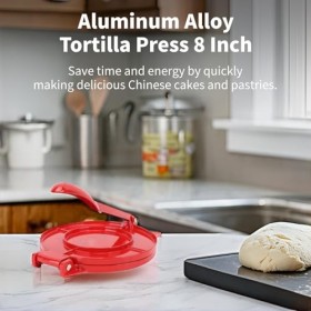 Diyeeni Presse à Tortilla de 9 Pouces, Machine à Tortilla Robuste avec Poignée Pliable, Presse à Tortilla à Farine en Alliage