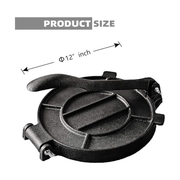 Presse à tortilla, en fonte, 30 cm, machine à tortilla, machine à tortilla, machine à tortilla, presse à tacos lourde, réglab