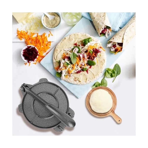 Presse A Tortillas en Fonte de 16,5 Cm, Presse à Tortilla avec poignée Pliable, Presse-tortilladora Machine à Tortillas en d
